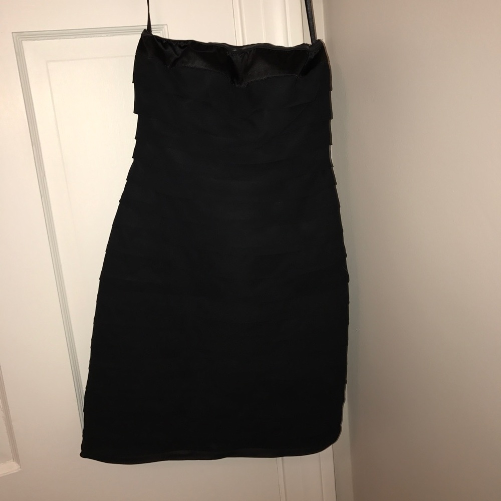 Strapless black dress